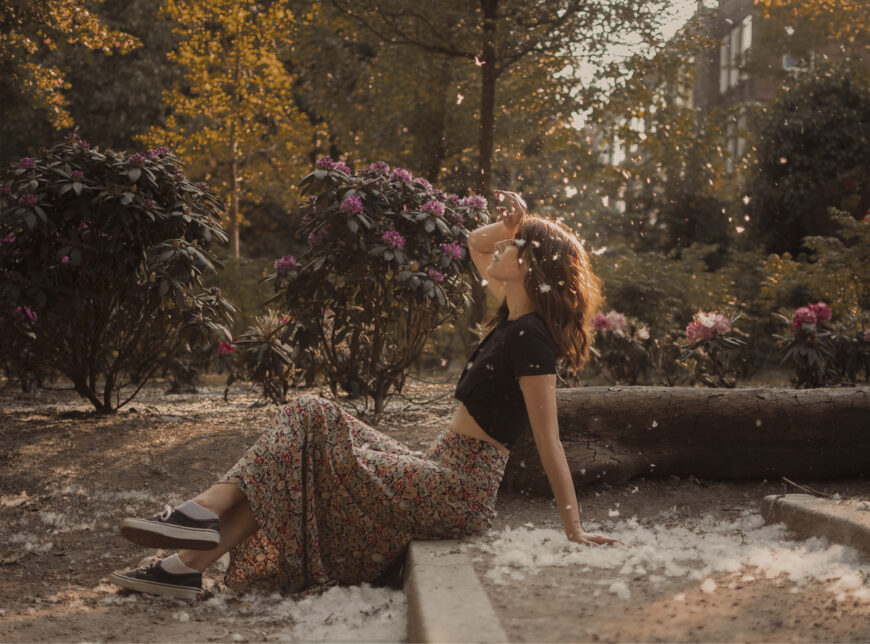 Outdoor portrait by Amsterdam portrait photographer Cristiana Sto, taken in Vondelpark